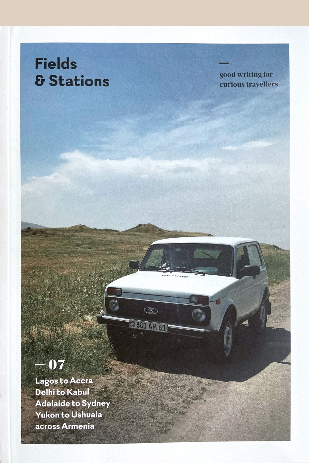 Fields &amp; Stations Issue 7 cover (car on the side of a country road)
