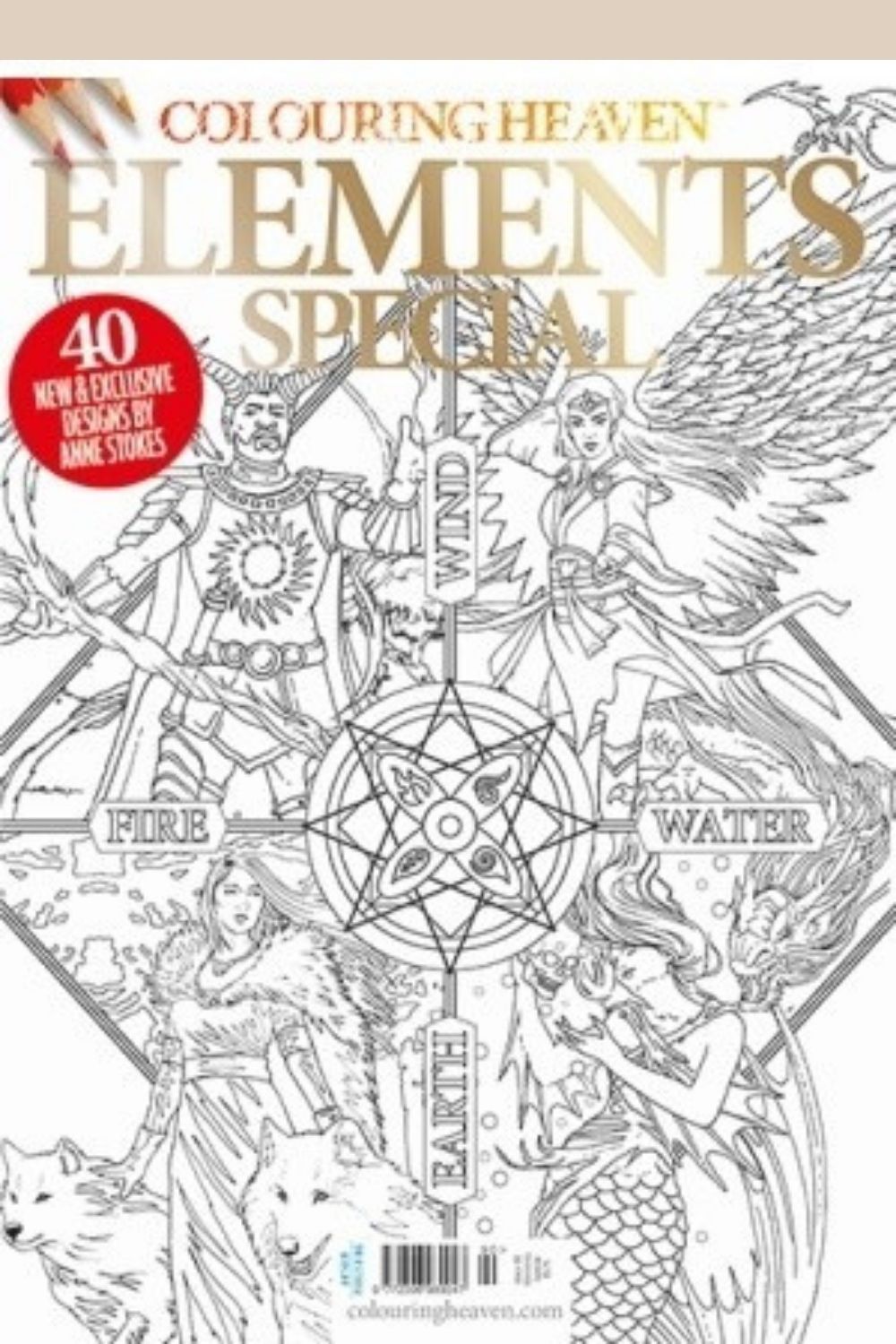 cover of colouring heaven issue 90, elements special