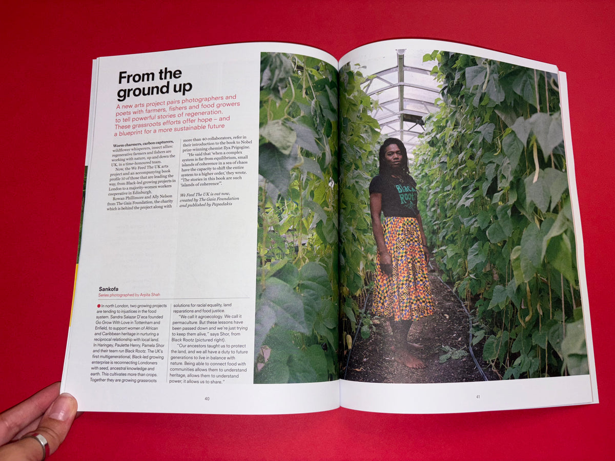 Inside pages of Positive News magazine