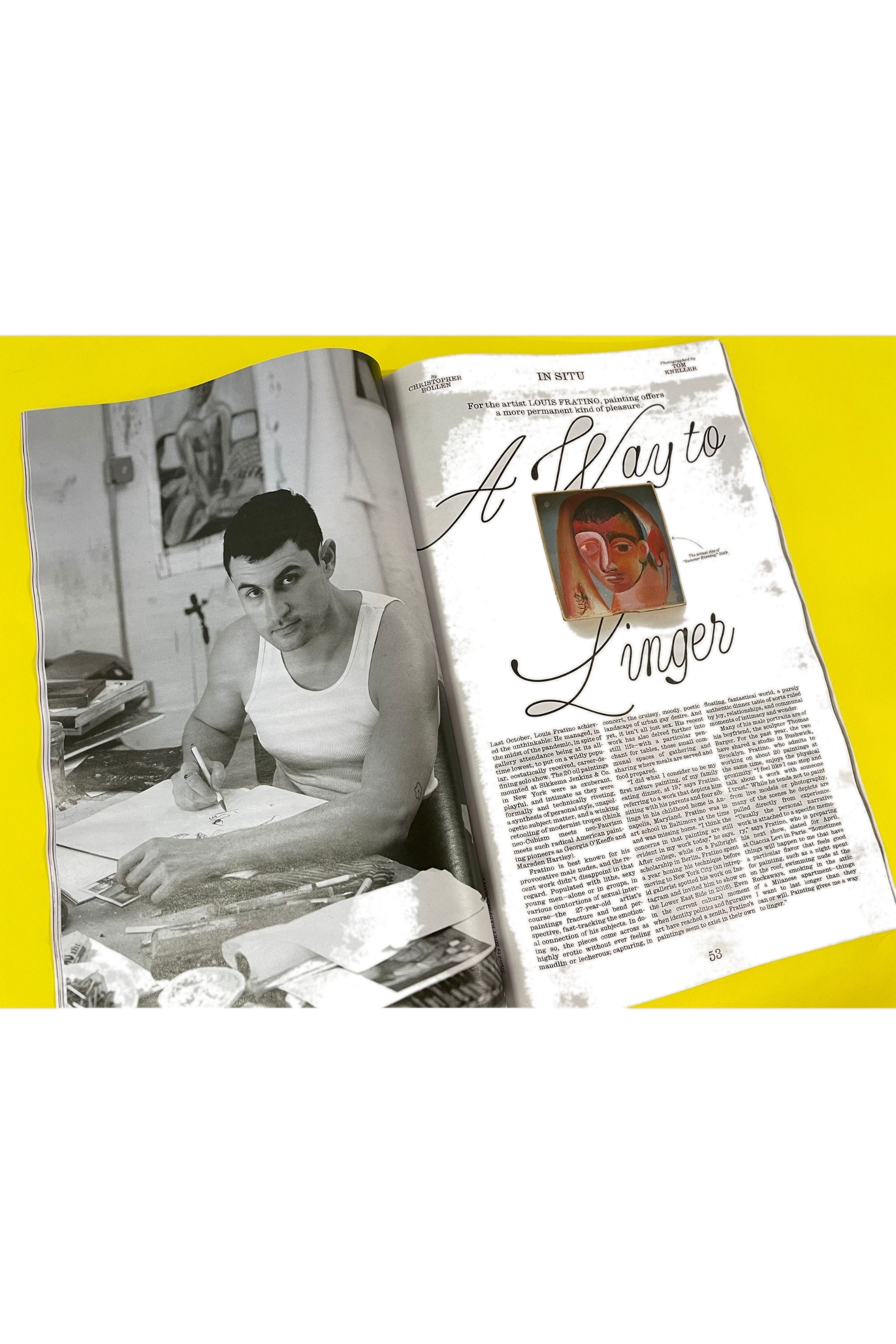 Interview Magazine Issue 535 artist Louis Fratino