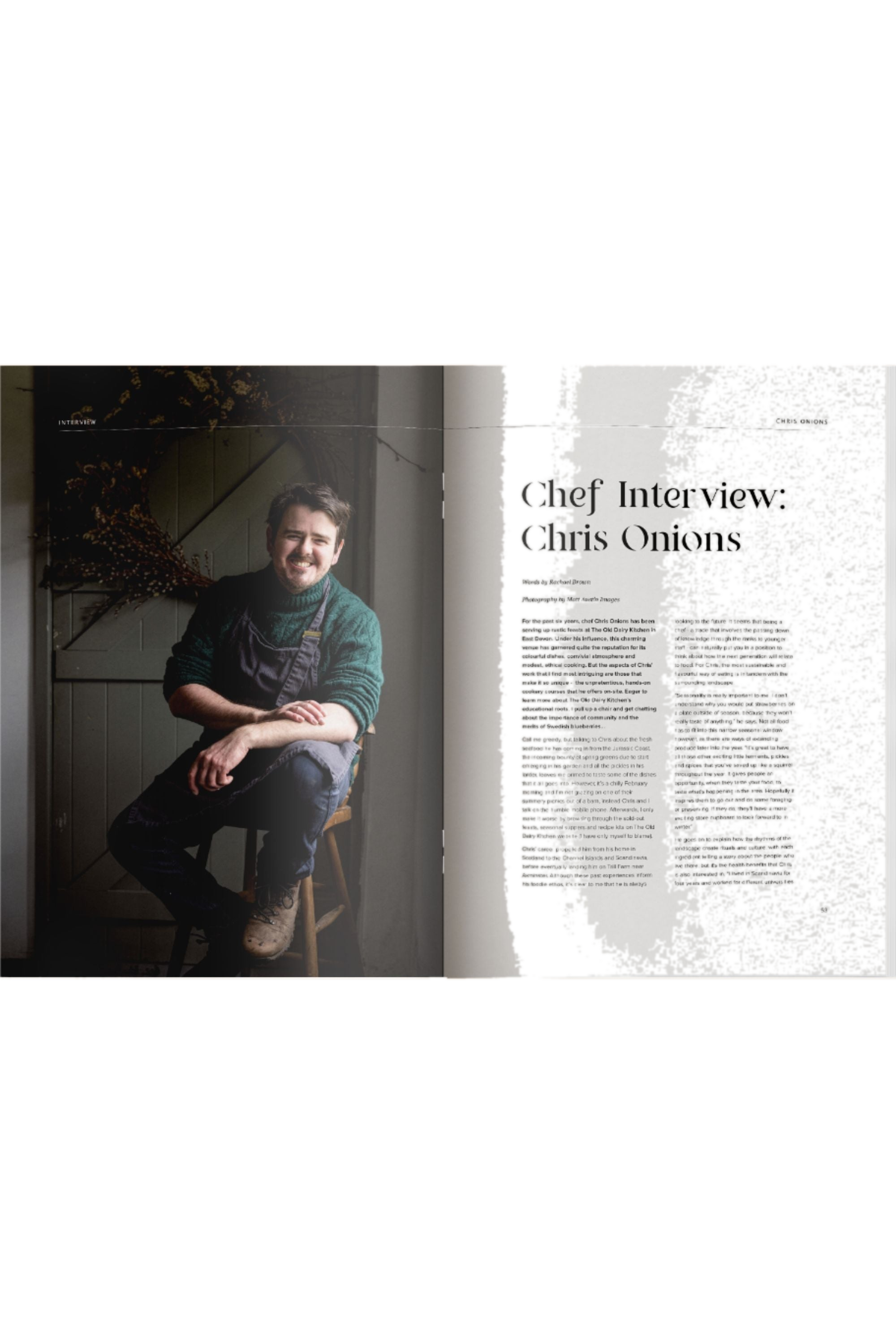 The Maverick Guide Interview with chef Chris Onions from The Old Dairy Kitchen