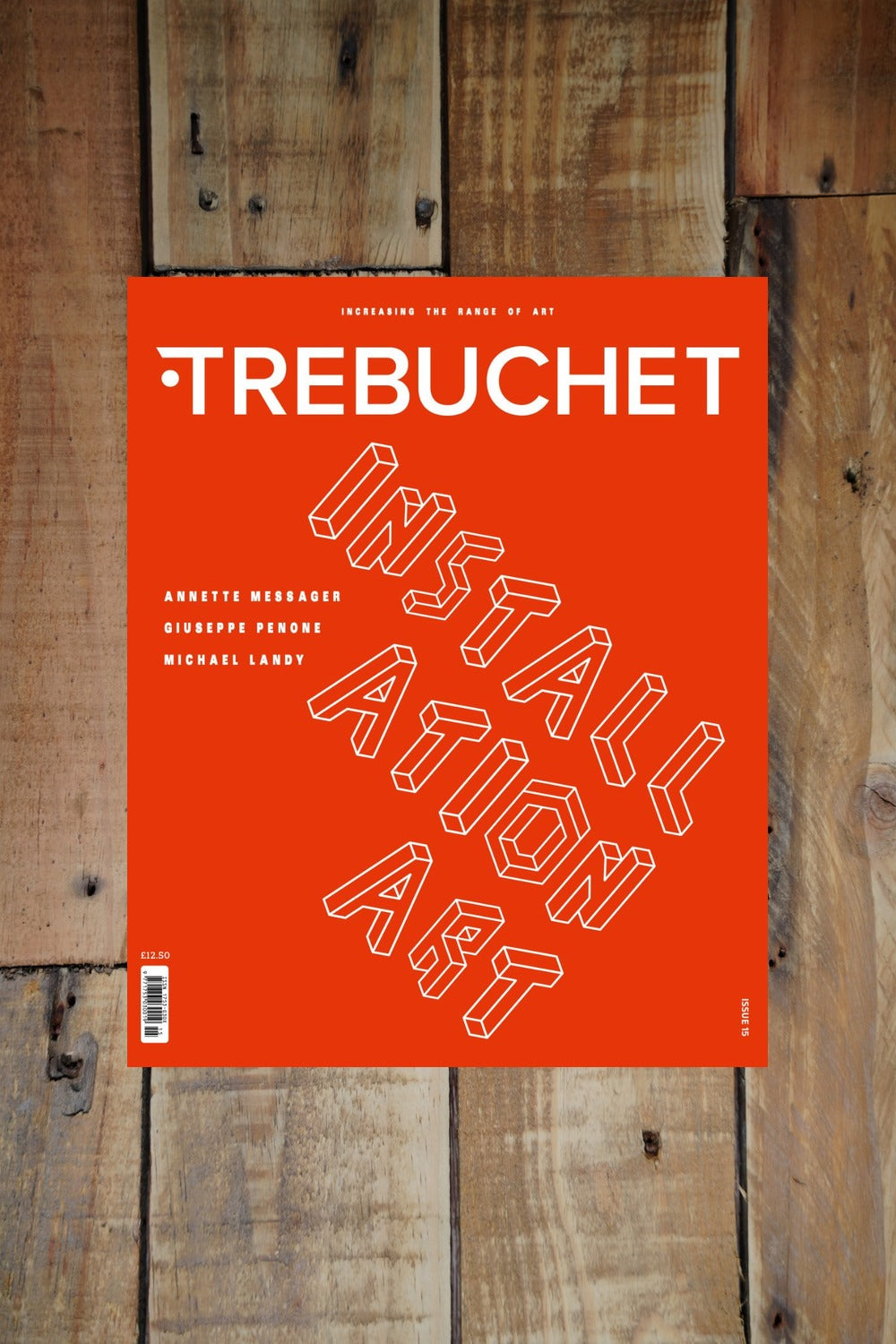 Trebuchet Issue 15 cover "Installation Art" (red background)