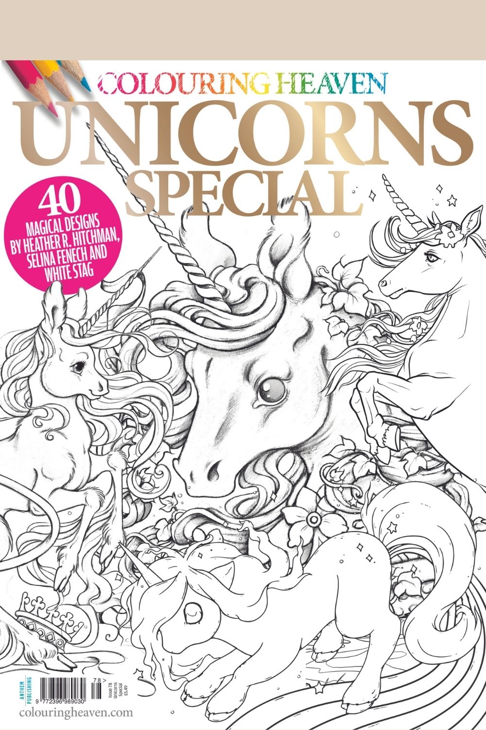 Front cover of colouring Heaven Unicorns Special Issue 78