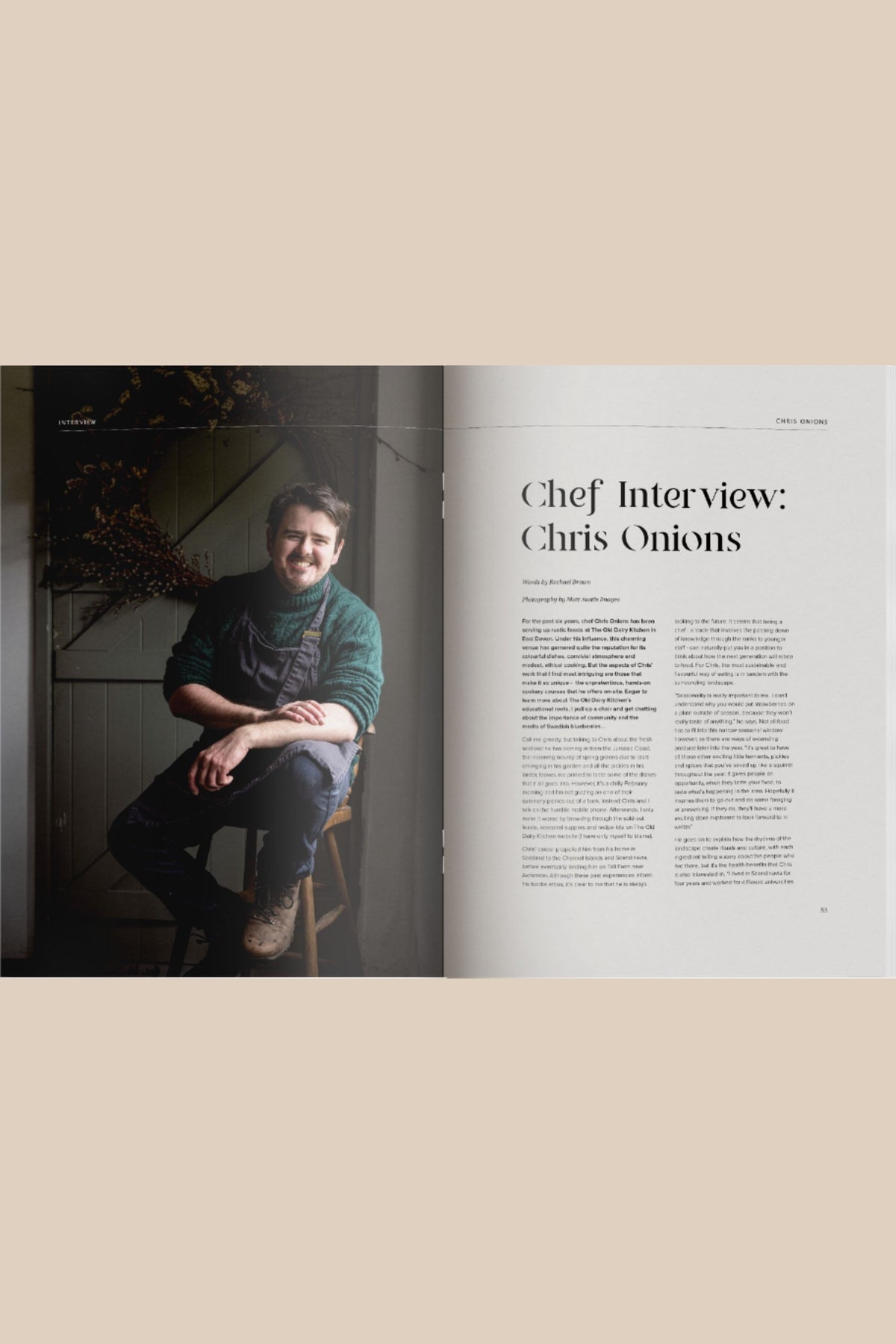 The Maverick Guide Interview with chef Chris Onions from The Old Dairy Kitchen