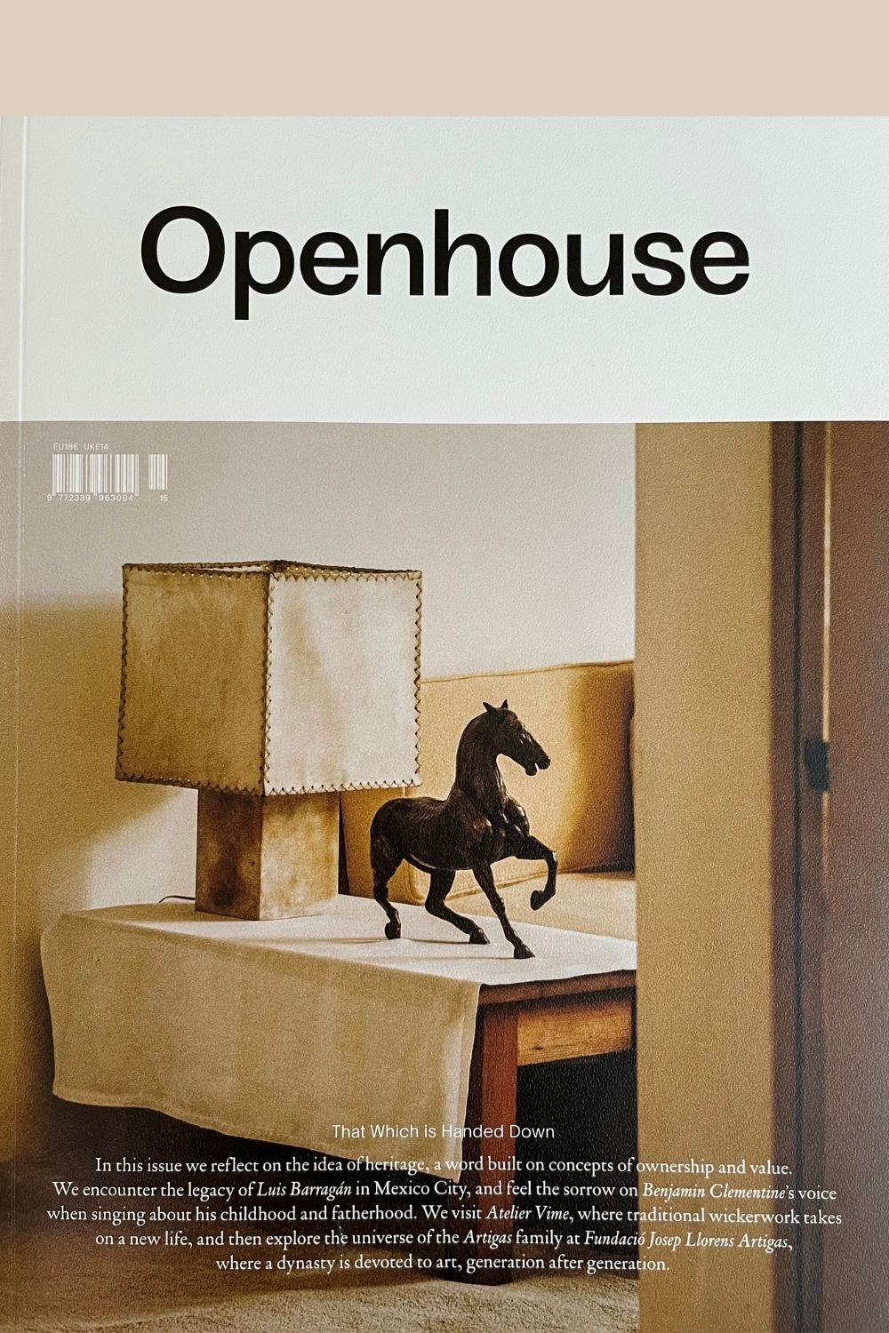 Front cover of Openhouse magazine Issue 15