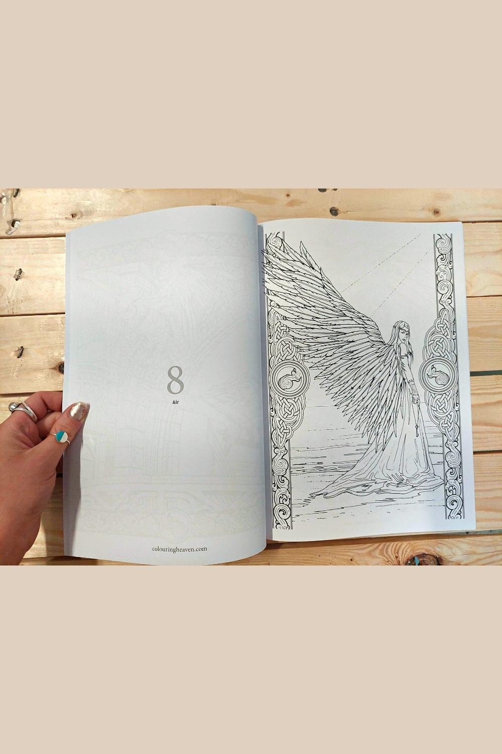 an angel ready to colour, in issue 90 of colouring heaven, elements special
