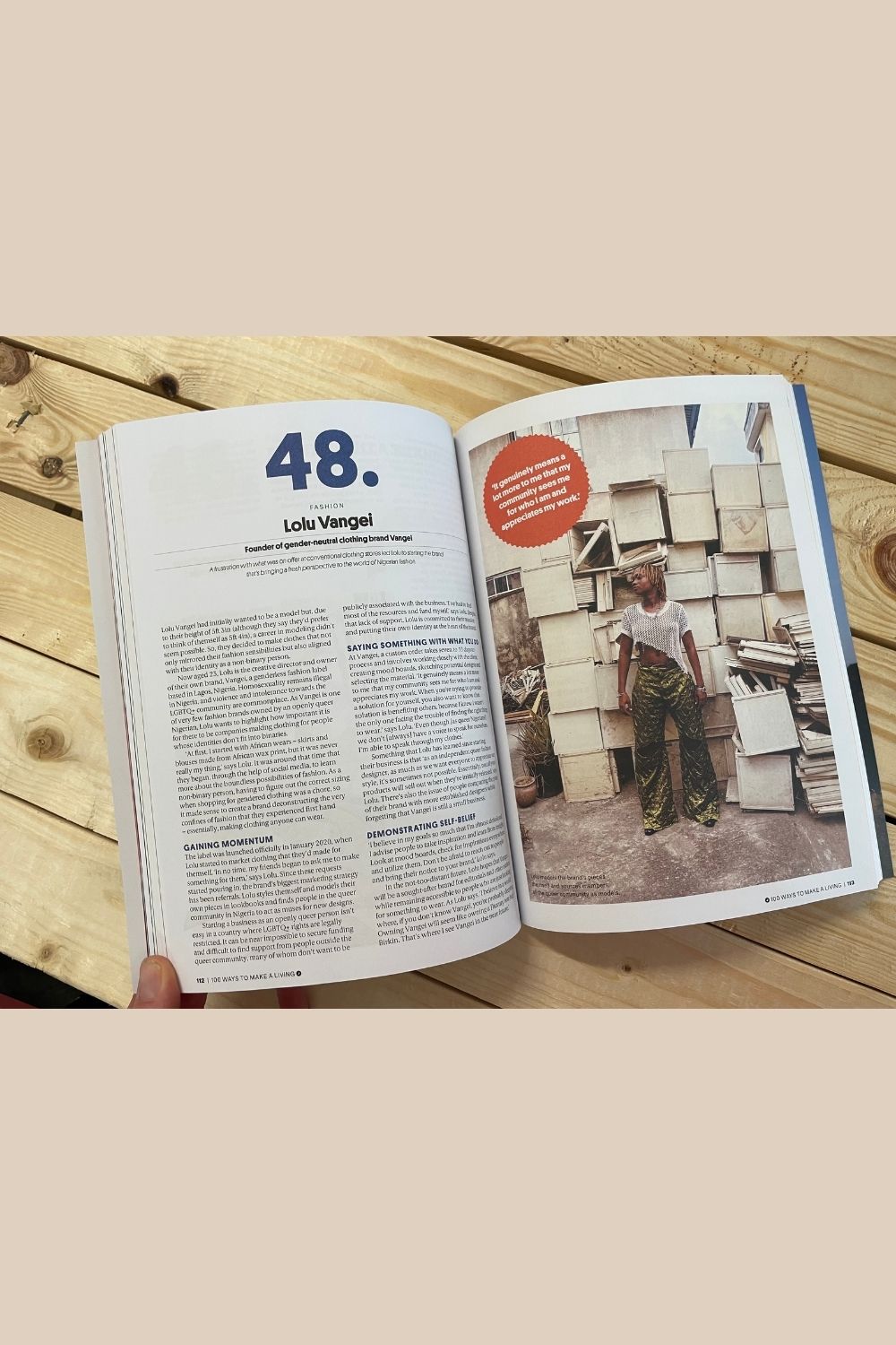 Lolu Vangei - gender neutral clothing in Courier, 100 ways to make a living